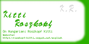 kitti roszkopf business card